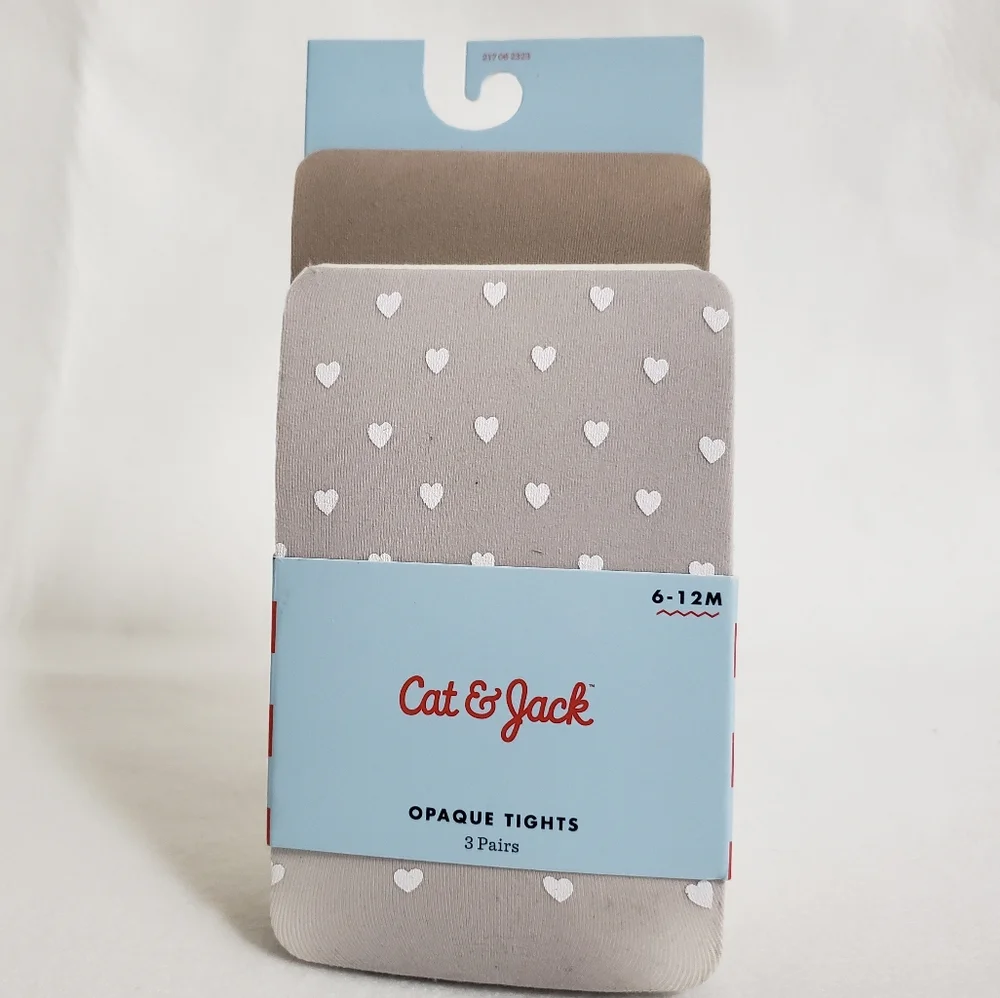 Cat & Jack Gray Opaque Tights 3 Pairs!